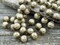 10mm Czech Glass Satin Taupe Baroque Pearl Chain with Antique Bronze Caps -- Sold by the foot